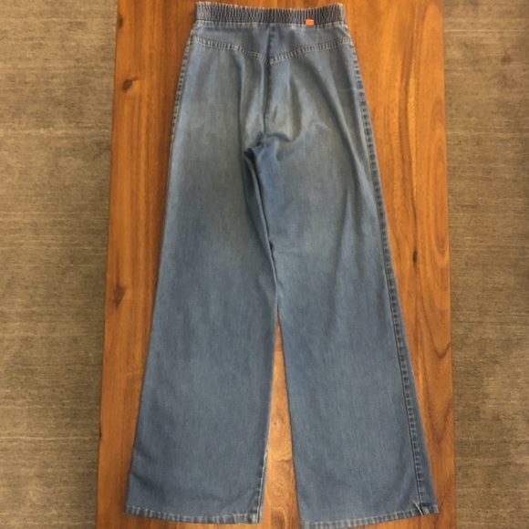 Rare-Levi’s 70’s Vintage wide/flare leg jeans with elastic waist & high rise. - Picture 5 of 15
